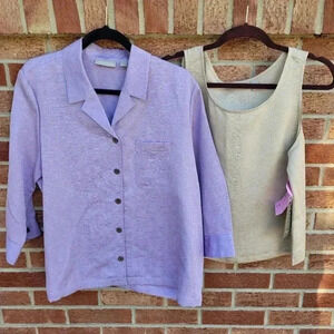 Nordstrom Silk Linen Shirt and Tank Women's Large New with Tags